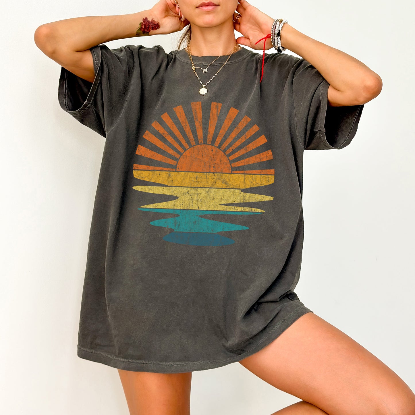 Colorful Beach Sunset, Summer Vibes, California Dreaming, Vacation, Hot Girl Summer, Tshirt Comfort Colors T-Shirt
